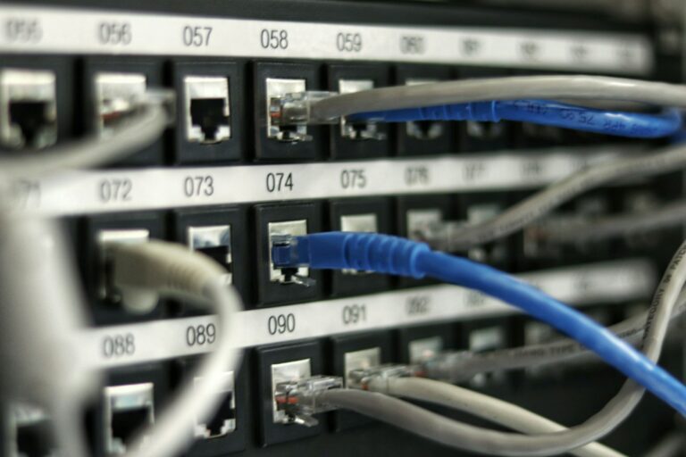 Numbered network patch panel with cabling